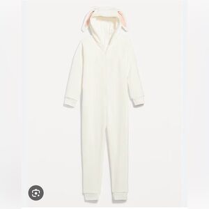 Old Navy Kids Bunny One-Piece Fleece Pajamas in XS